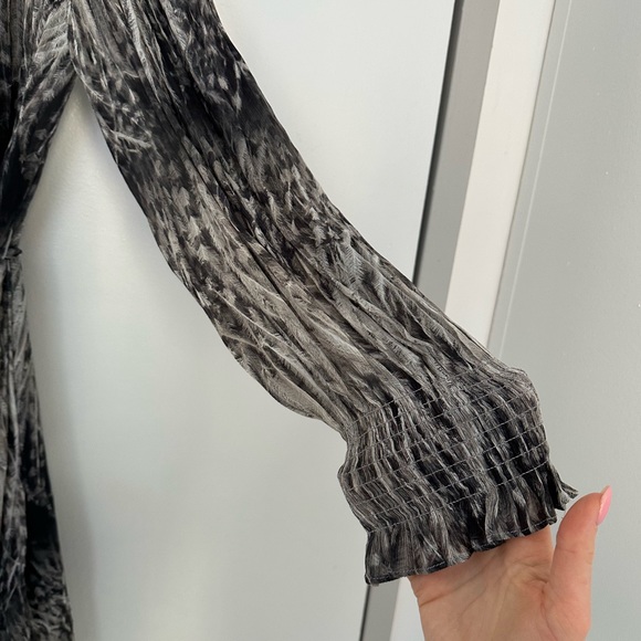 All Saints Feather-print Woven dress - Picture 11 of 15